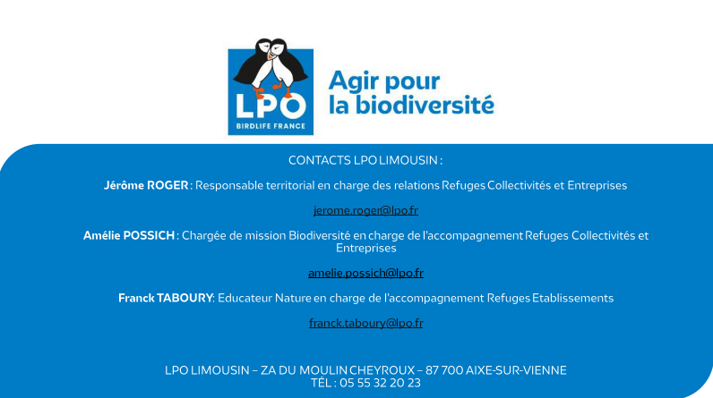 Liste des contacts salariés de la LPO LImousin
